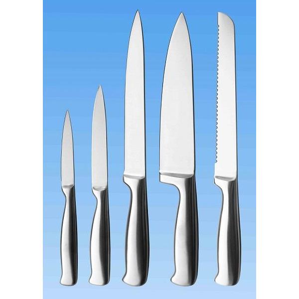 5-pc Kitchen Knife Set | All Stainless | Handle with Jagged End